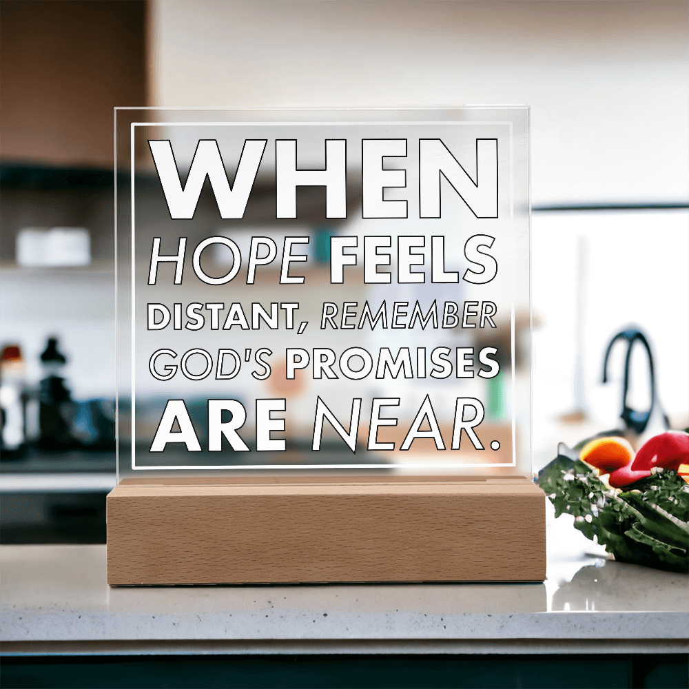 God's Promises Near-Printed Square Acrylic Plaque