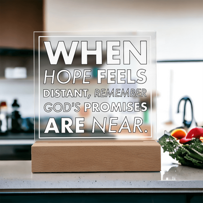 God's Promises Near-Printed Square Acrylic Plaque