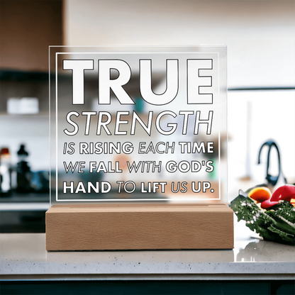Rising Strength-Printed Square Acrylic Plaque