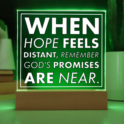 God's Promises Near-Printed Square Acrylic Plaque