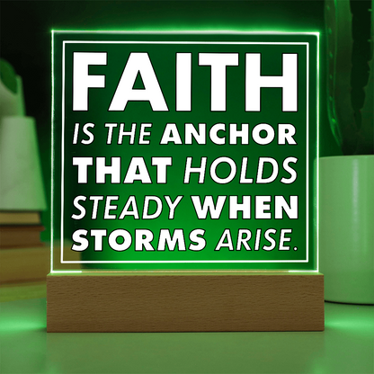 Anchor of Faith-Printed Square Acrylic Plaque