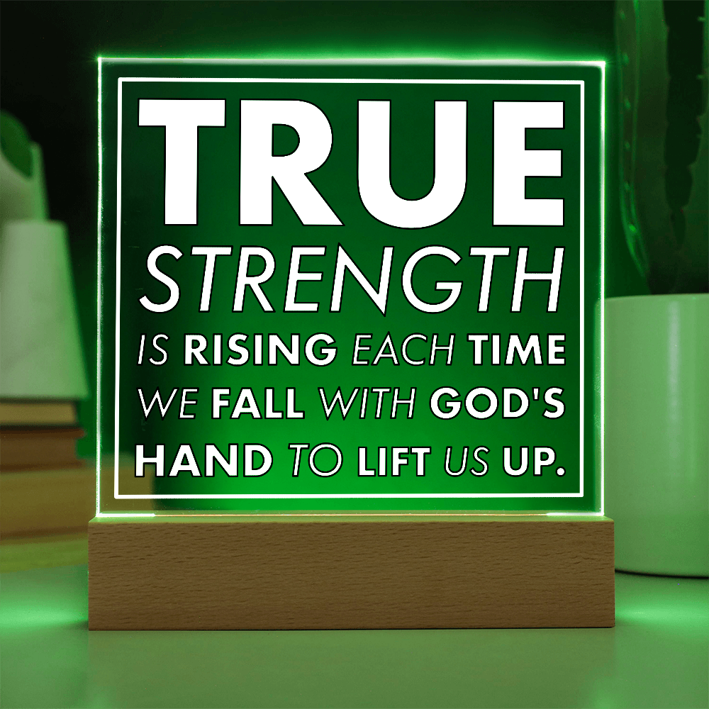 Rising Strength-Printed Square Acrylic Plaque