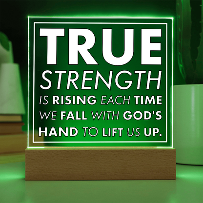 Rising Strength-Printed Square Acrylic Plaque