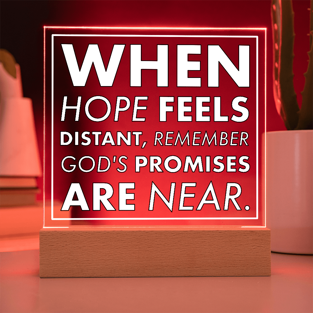 God's Promises Near-Printed Square Acrylic Plaque