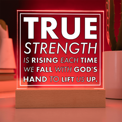 Rising Strength-Printed Square Acrylic Plaque