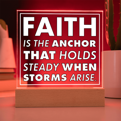Anchor of Faith-Printed Square Acrylic Plaque