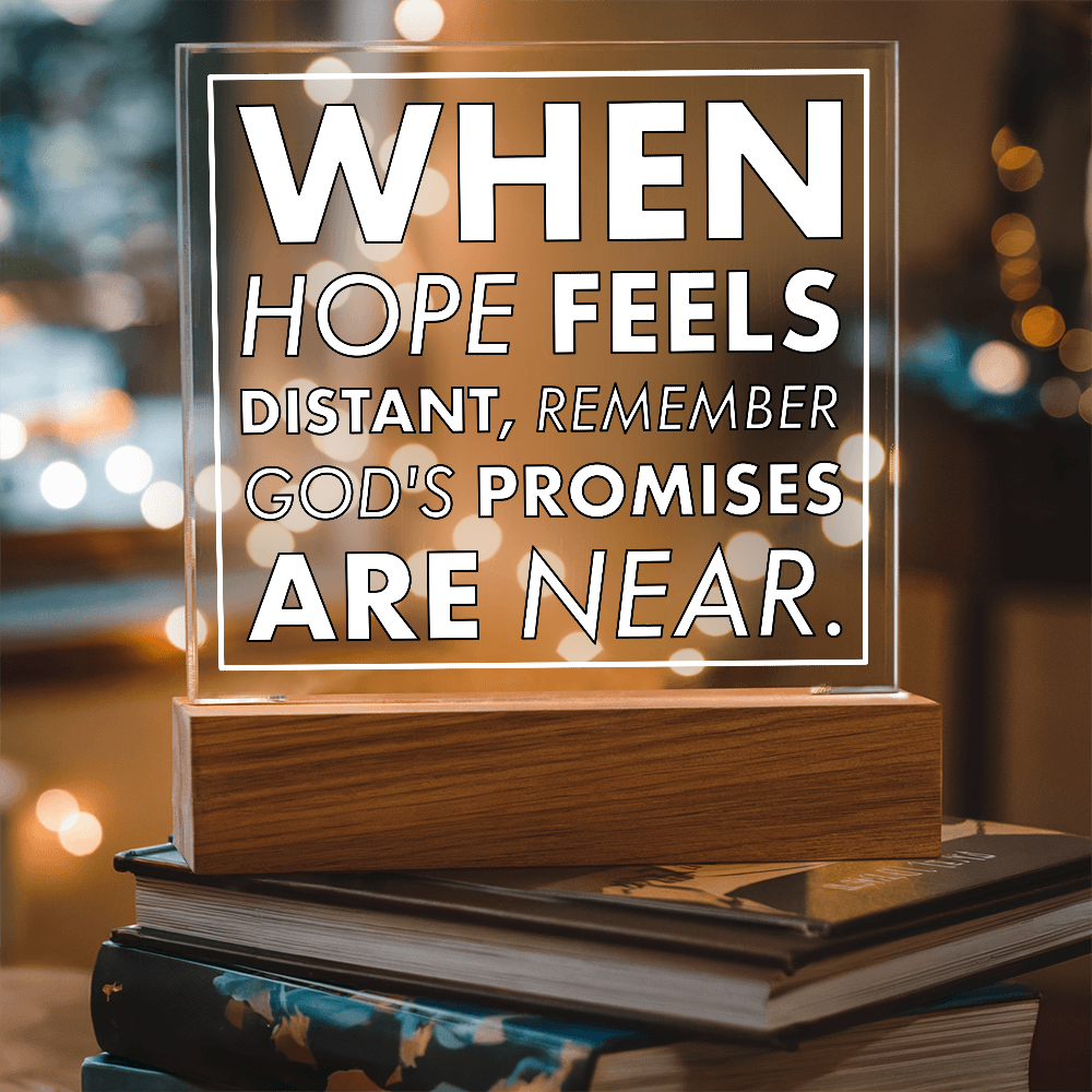 God's Promises Near-Printed Square Acrylic Plaque