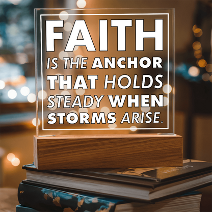 Anchor of Faith-Printed Square Acrylic Plaque