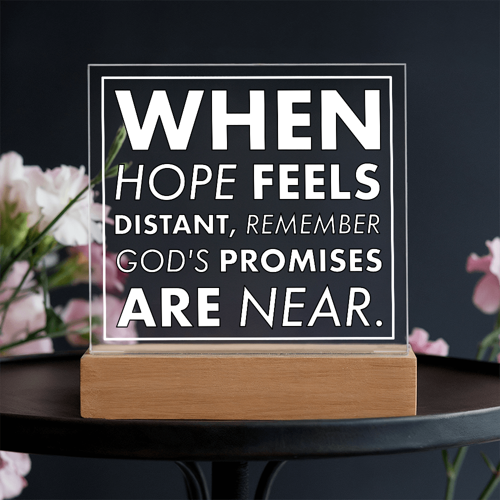 God's Promises Near-Printed Square Acrylic Plaque