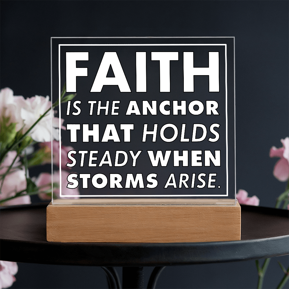 Anchor of Faith-Printed Square Acrylic Plaque